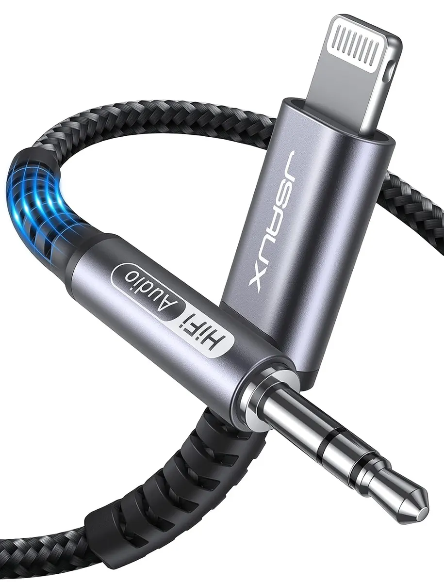JSAUX Câble AUX Auxiliaire Audio Voiture1.8 Mètre [Certifié Apple MFi] Câble Lightning Jack vers 3.5mm…