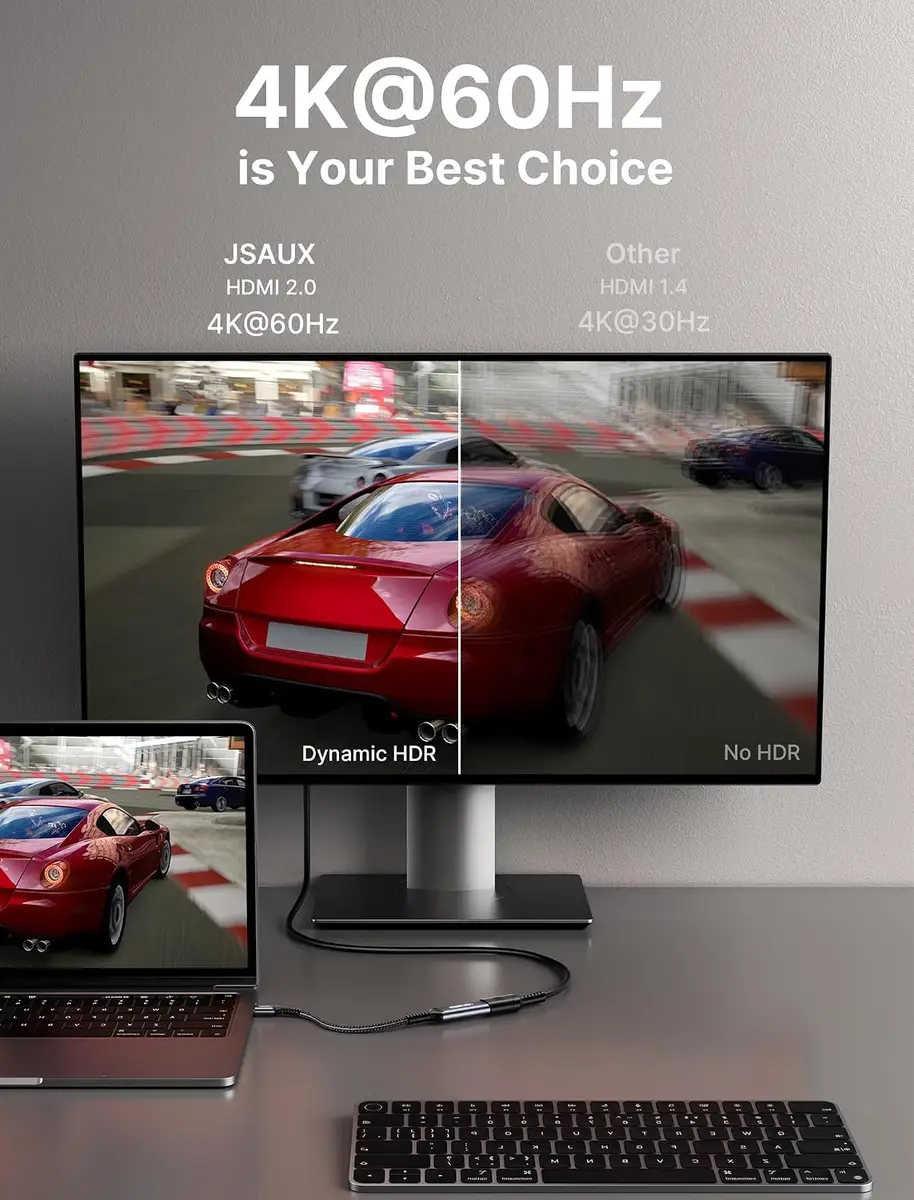JSAUX Adaptateur USB-C vers HDMI 4K @ 60Hz : vue complémentaire 1