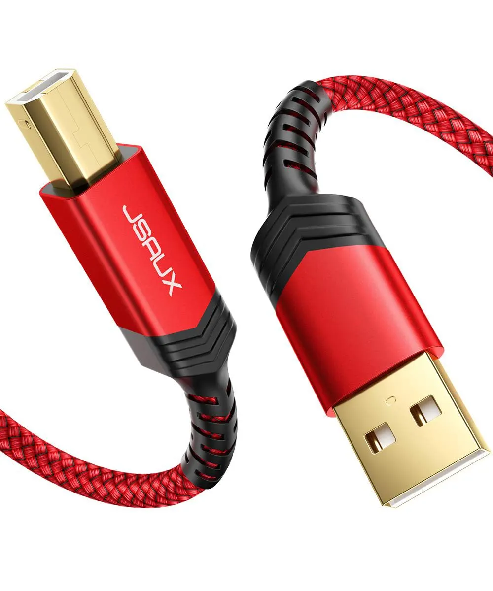 JSAUX Câble d'imprimante 3M, câble USB de type A mâle vers B mâle, câble de scanner haute vitesse…