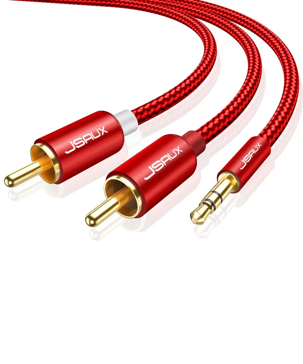 JSAUX Câble RCA 2M, 3.5mm Jack vers 2 RCA Y Splitter Chinch Câble Audio Câble Jack Câble avec Fiche…