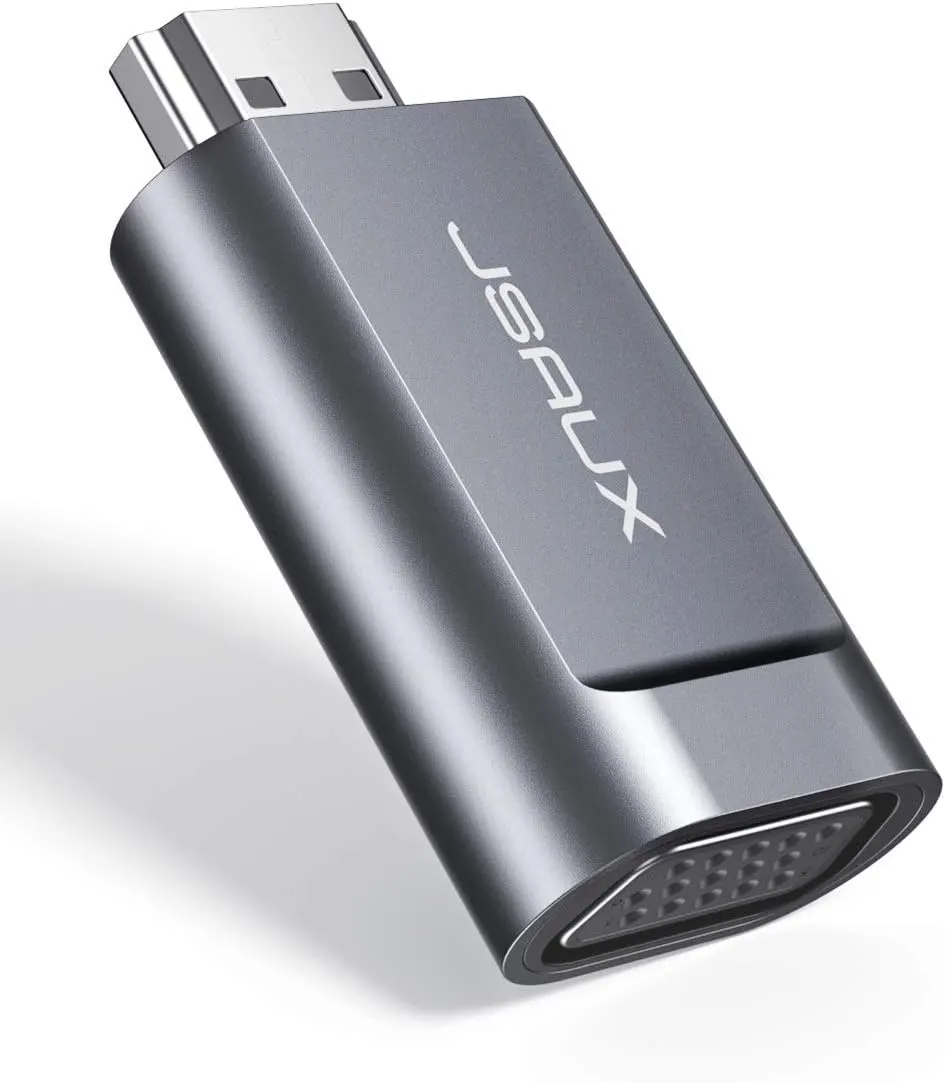 JSAUX Adaptateur HDMI vers VGA 1080P, HDMI mâle vers VGA femelle compatible avec moniteurs, ordinateurs…