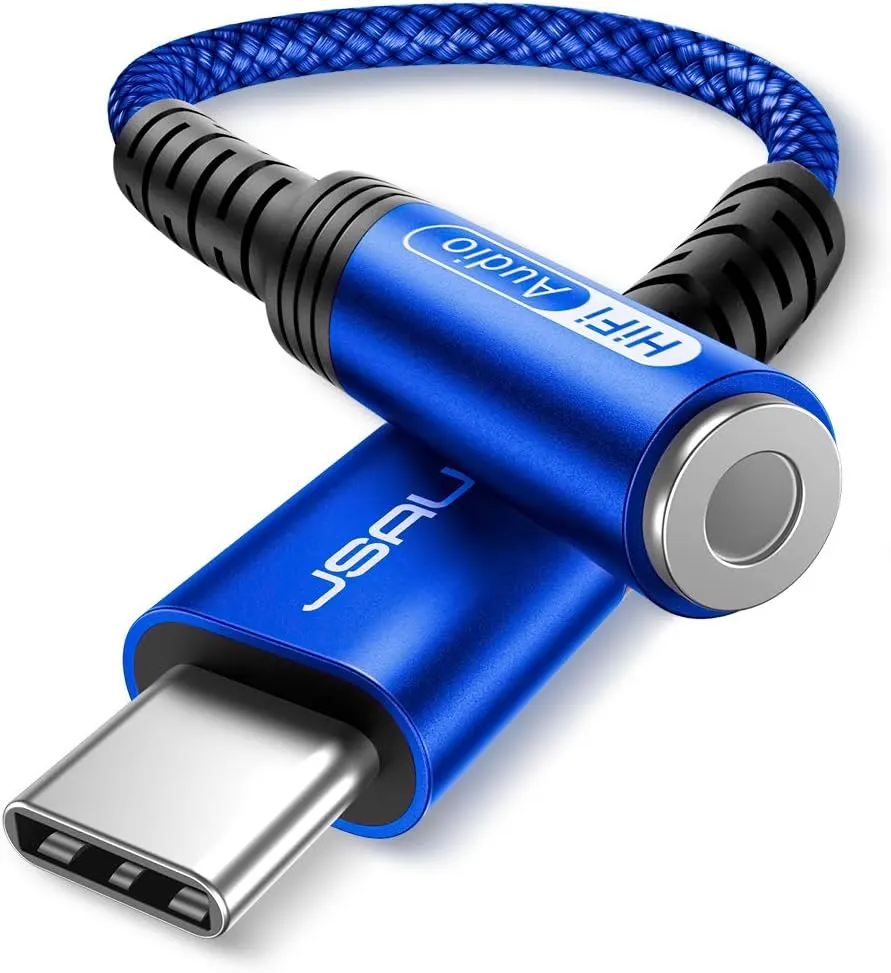 JSAUX Adaptateur USB C pour Casque Aux, USB C vers Jack 3.5 Adaptateur Audio pour Samsung S22/S21/S20/S20…