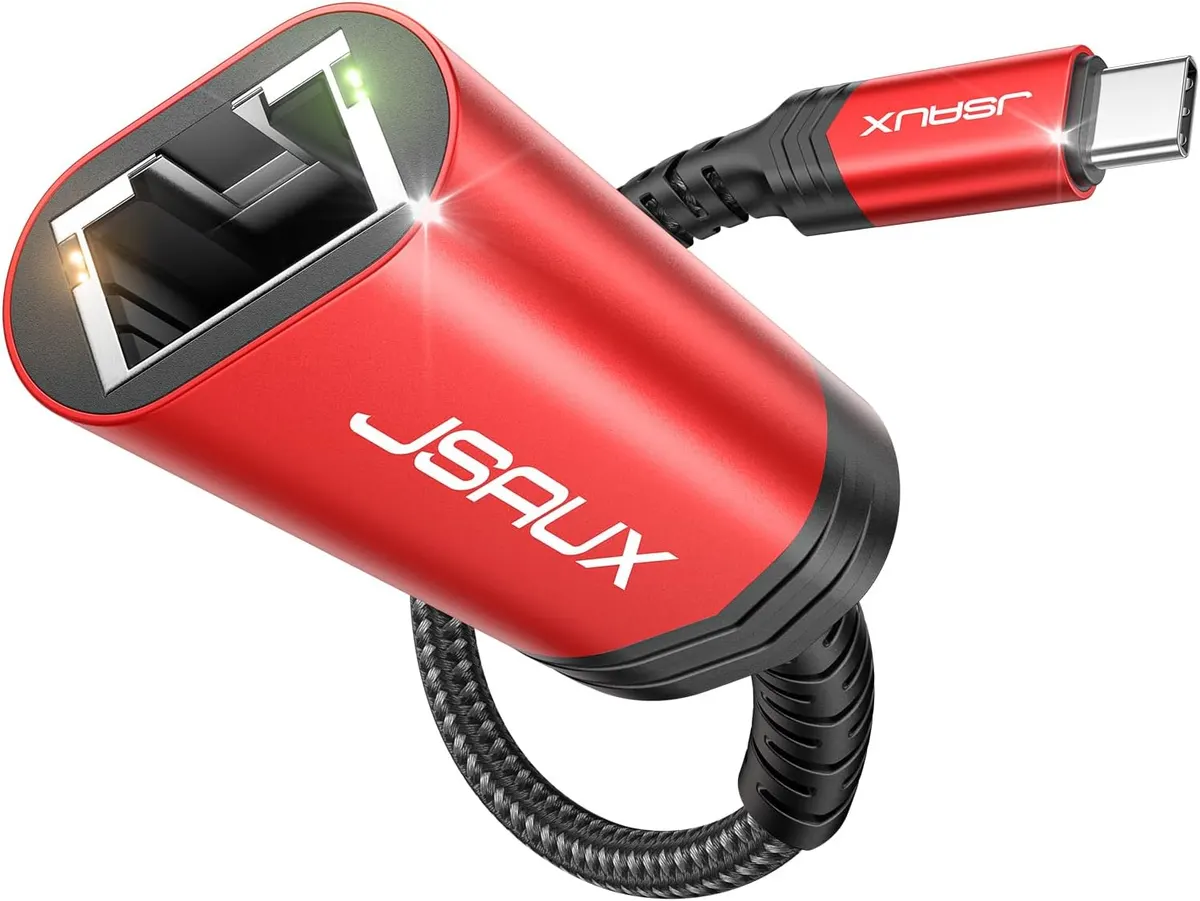 JSAUX Adaptateur USB C vers Ethernet Gigabit, Adaptateur réseau LAN, USB C vers RJ45 Thunderbolt3 vers RJ45…