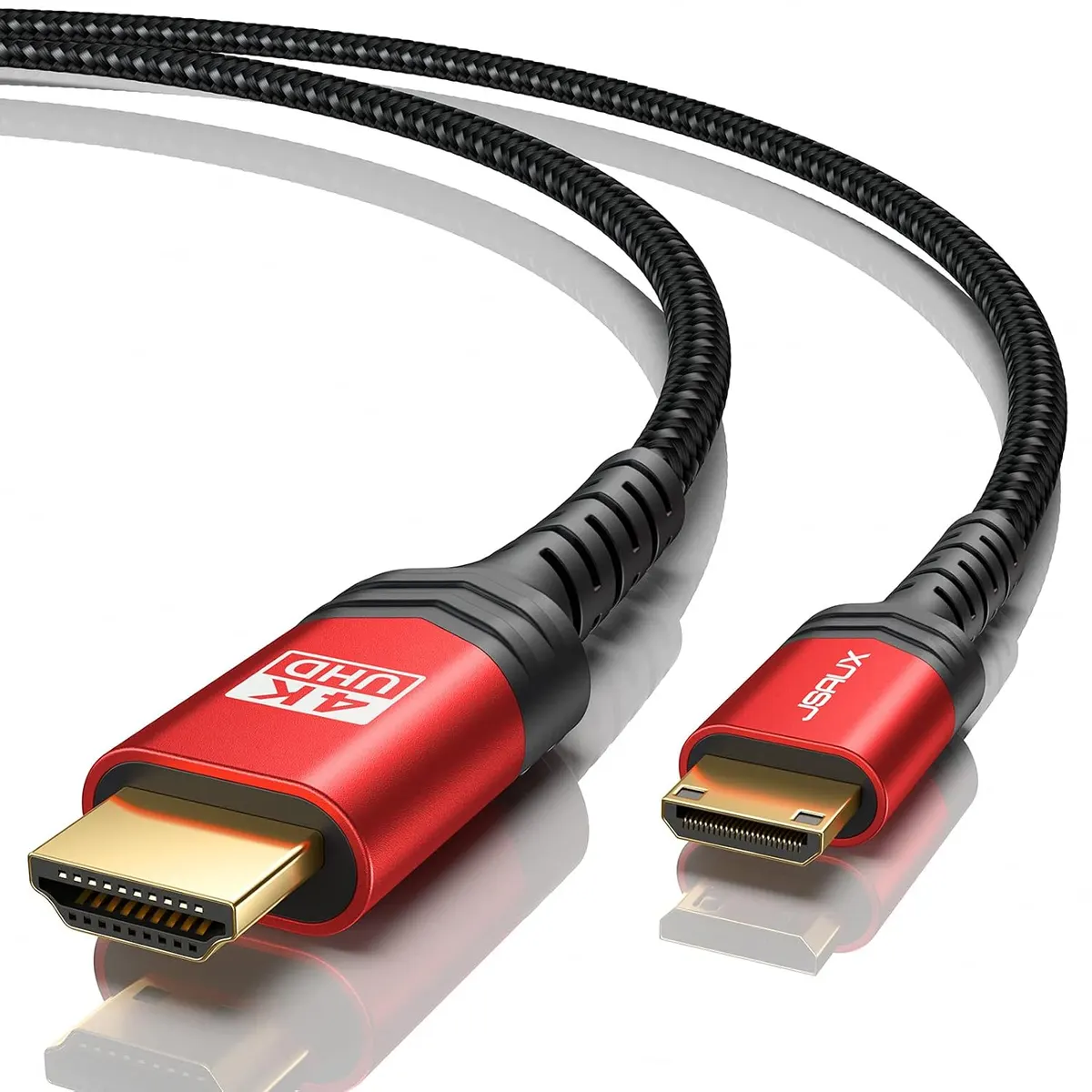 JSAUX Câble Mini HDMI vers HDMI 1.8M, [Mini HDMI] Câble HDMI 2.0 haute vitesse 4K@60 Hz, compatible avec…