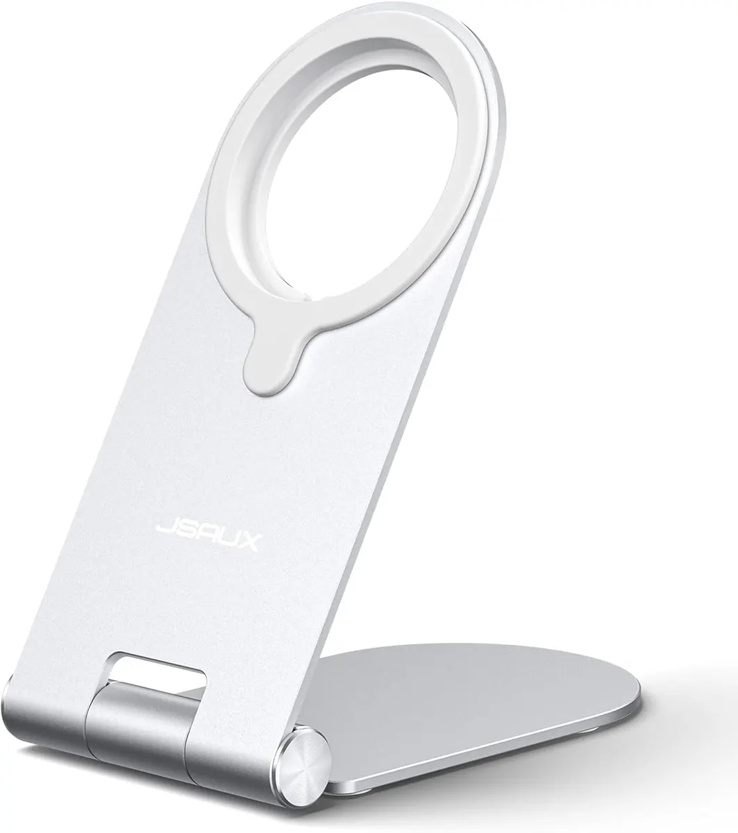 JSAUX Support Pliable en Aluminium pour Bureau Compatible avec Chargeur MagSafe iPhone 16 15 14 Pro/Pro…
