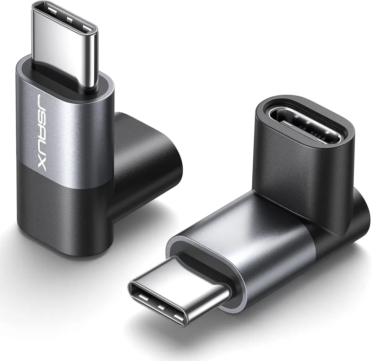JSAUX Adaptateur USB C 90 Degrés Angle [Lot de 2], 40Gbps Type C Mâle vers USB C 3.1 Femelle PD 100W…