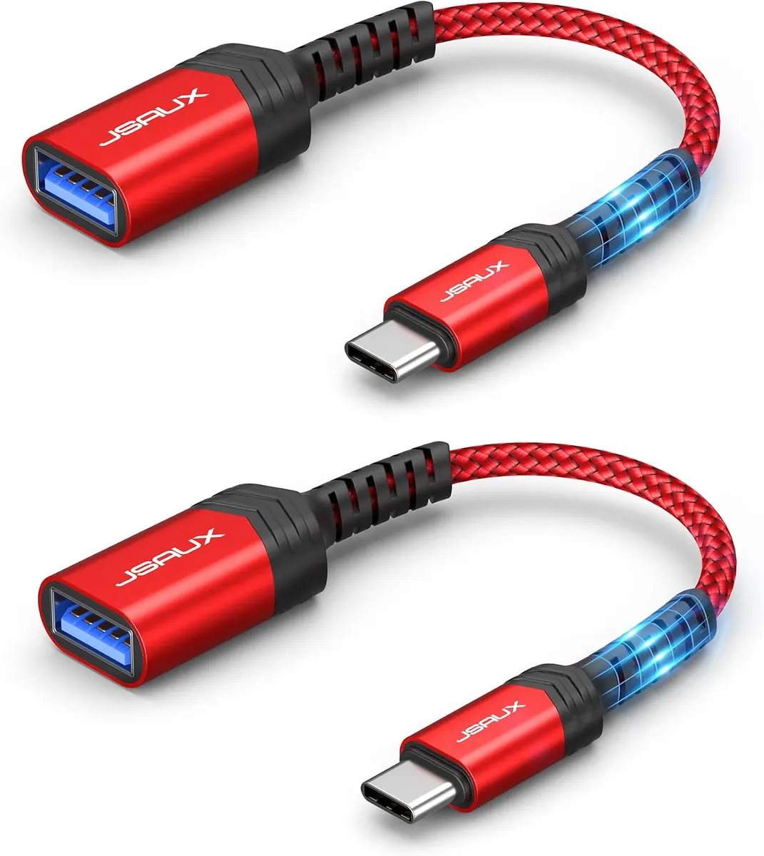JSAUX Adaptateur USB C vers USB 3.0 Lot de 2, OTG Type C Mâle vers USB A Femelle OTG Câble Compatible avec…