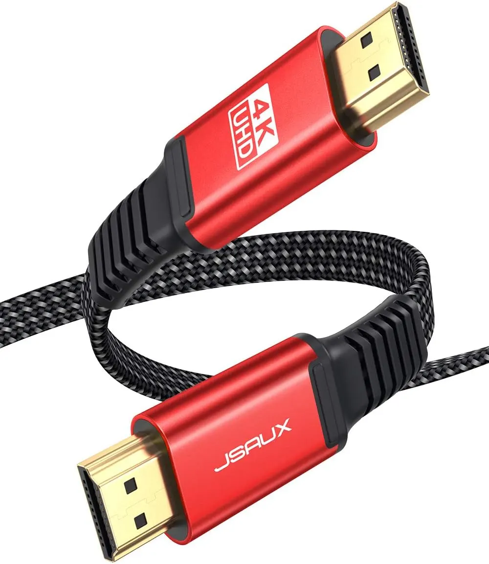 JSAUX Câble HDMI 4K 2meter, Fil Plat Câble HDMI 2.0 Nylon tressé Support 4K@60Hz 3D HDR UHD 2160p 1080p…