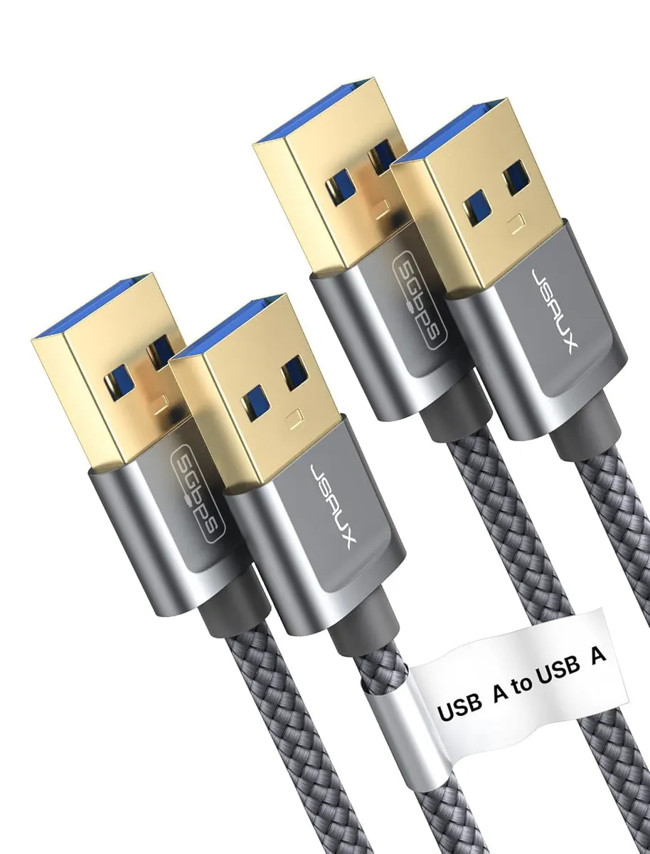 JSAUX Câble USB 3.0 1M+2M, Type A Mâle vers Male Câble USB 3.0 Super Speed Câble de Données Nylon Tressé…
