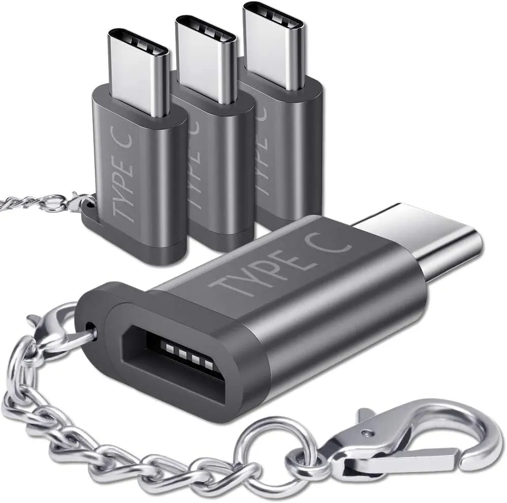 JSAUX Adaptateur USB C vers Micro USB, [Lot de 4] Convertisseur USB Type C avec Porte-clés Compatible avec…