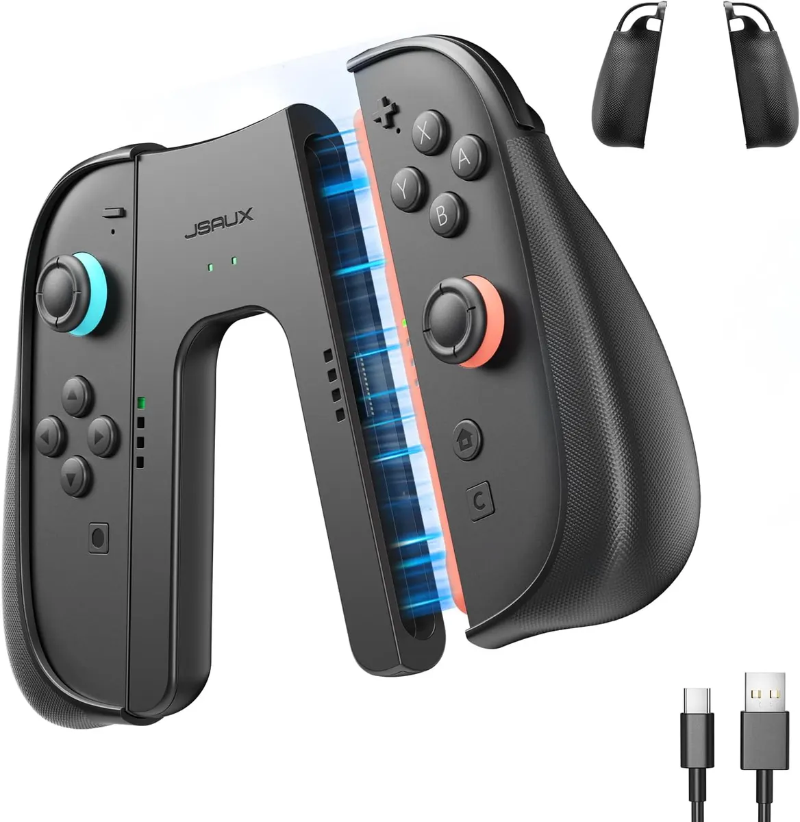 JSAUX Poignée de Chargement Ergonomique Antidérapante pour Switch 2, Manette Magnétique Compatible avec les…