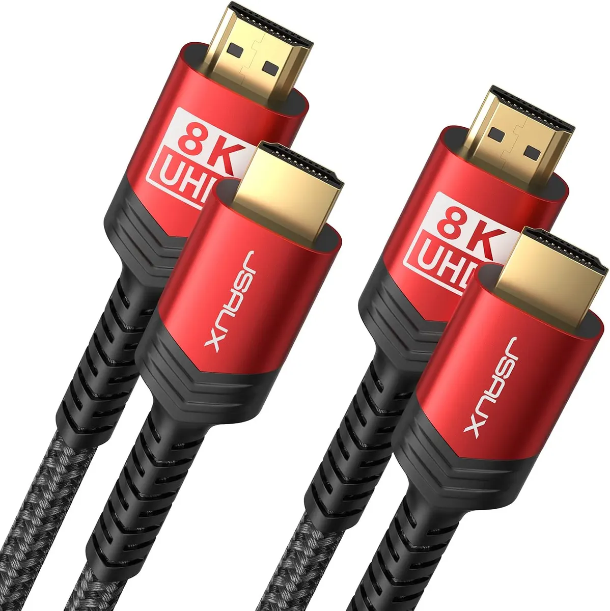 JSAUX Câble HDMI 5M 2 Paquets, Haute Vitesse 48Gbps, 4K @ 120Hz 144Hz, 8K @ 60Hz, HDCP 2.2 & 2.3, HDR 10,…