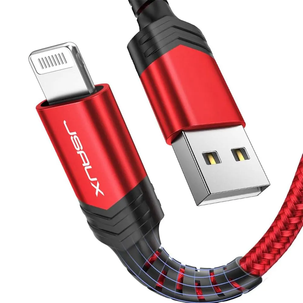 JSAUX Chargeur iPhone 1.2M [Certifié MFi C89] Durable Cable Iphone Lightning en Nylon Ultra Résistant…