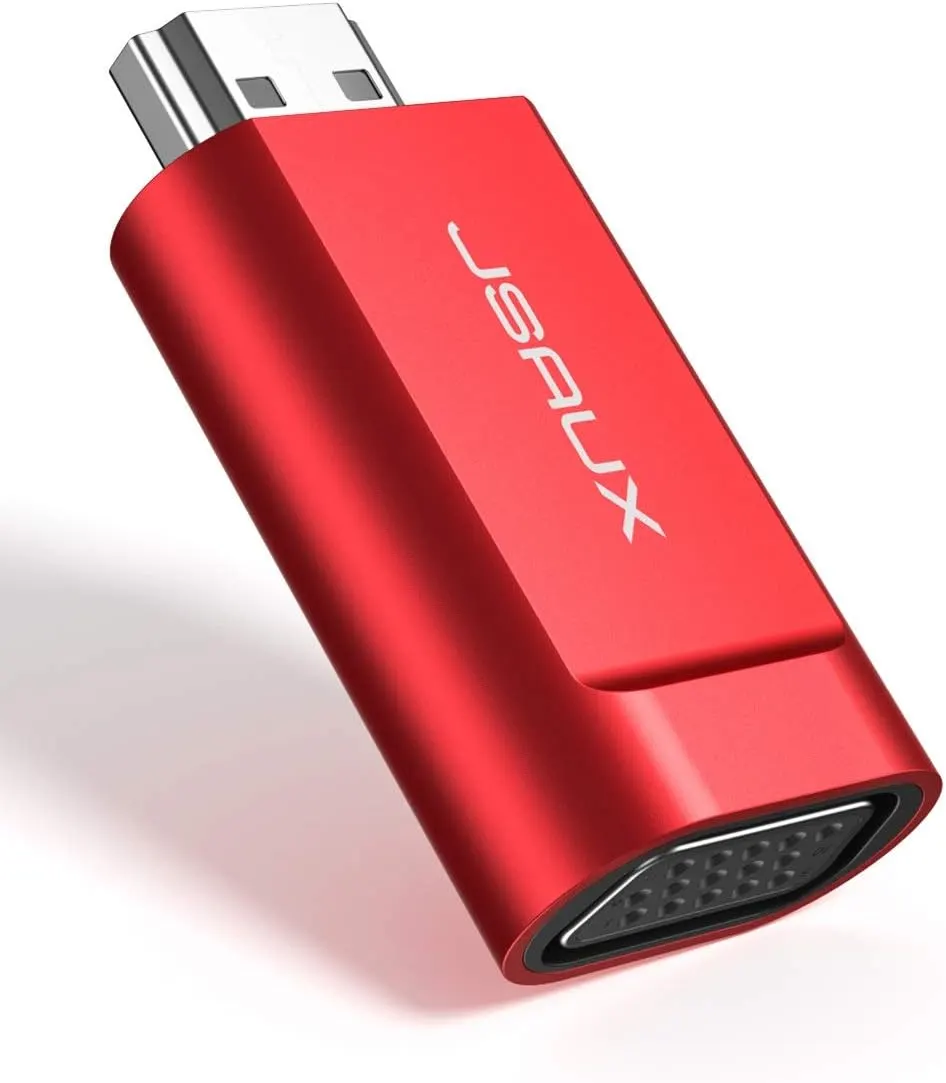 JSAUX Adaptateur HDMI vers VGA,Convertisseur de Boîtier en Aluminium HDMI Mâle vers VGA Femelle Compatible…