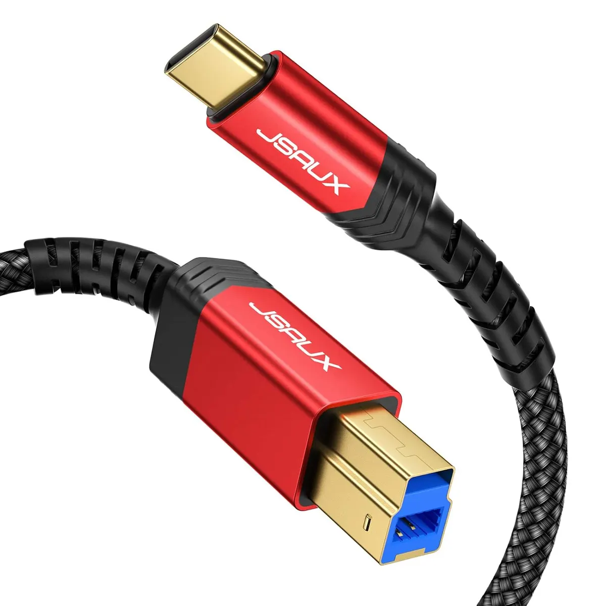 JSAUX Câble USB 3.0 B mâle vers USB-C, 2 m USB 3 type B, cordon en nylon compatible avec station d'accueil,…