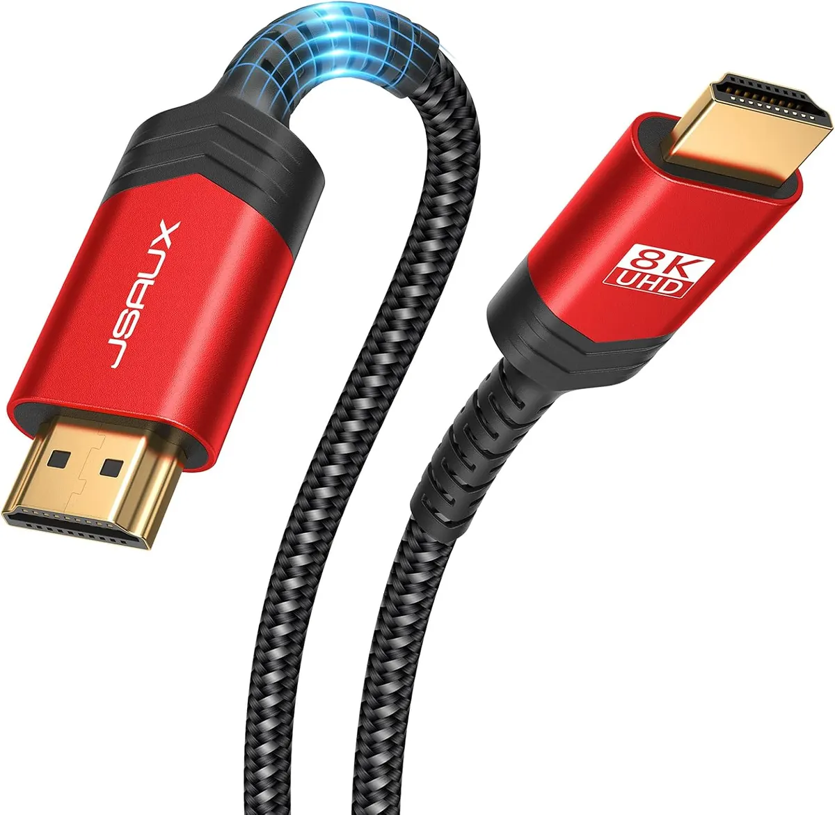 JSAUX Câble HDMI 2.1 15M, Highspeed 48Gbps 8K@60Hz, 4K@120Hz, UHD HDR 10+, eARC, Dolby Vision, 3D, VRR,…