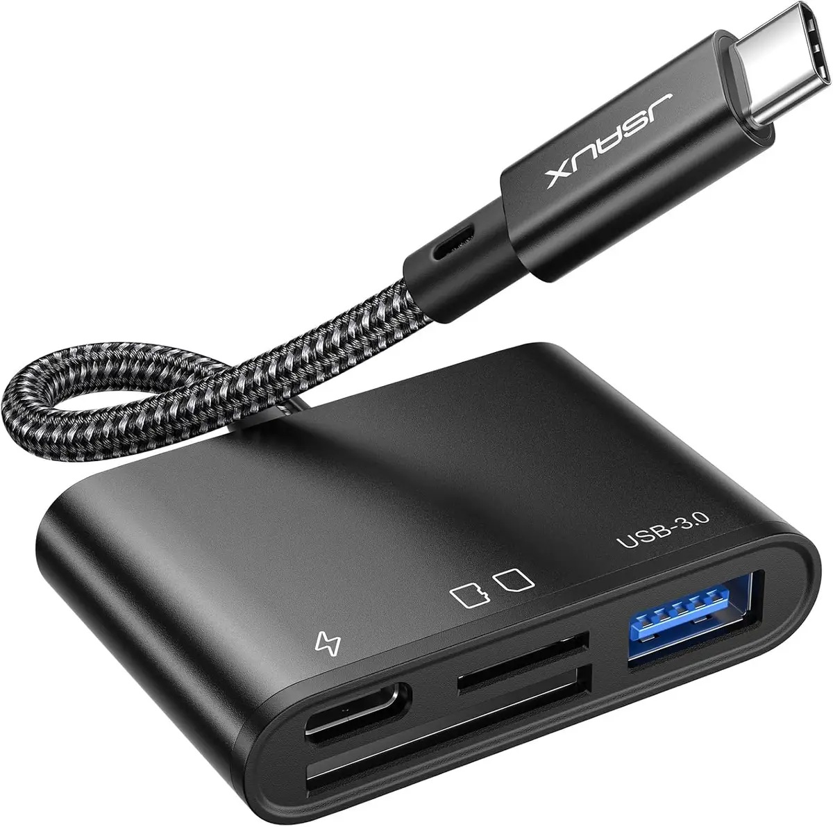 JSAUX Lecteur Carte SD USB C avec Port USB 3.0 & Charge, 4 en 1 Adaptateur Carte Micro SD 5Gbps Compatible…