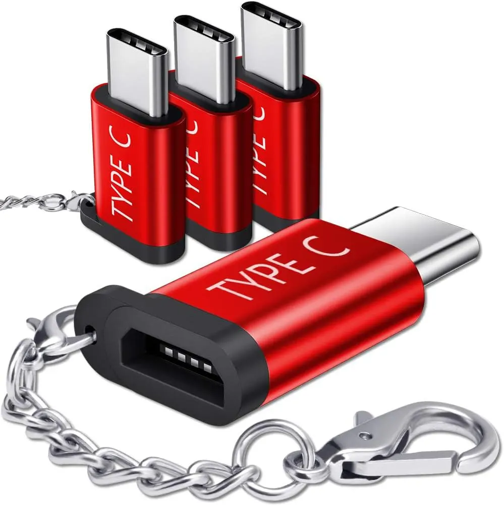 JSAUX Adaptateur USB C vers Micro USB, [Lot de 4] Convertisseur USB Type C avec Porte-clés Compatible avec…