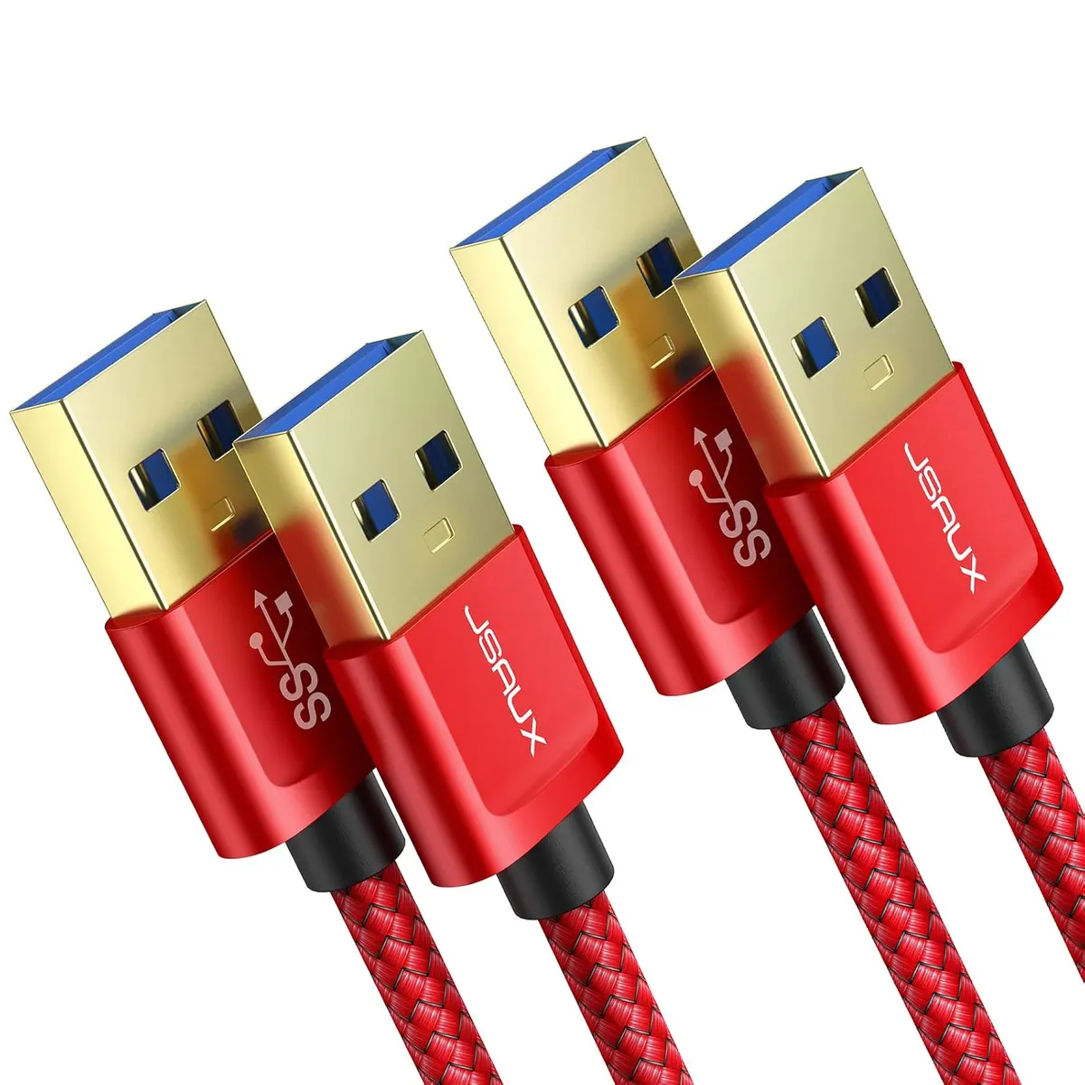 JSAUX Câble USB 3.0, [1M+2M] USB A mâle vers A mâle Câble, 5Gbps Super Speed, connecteur plaqué or HDD,…