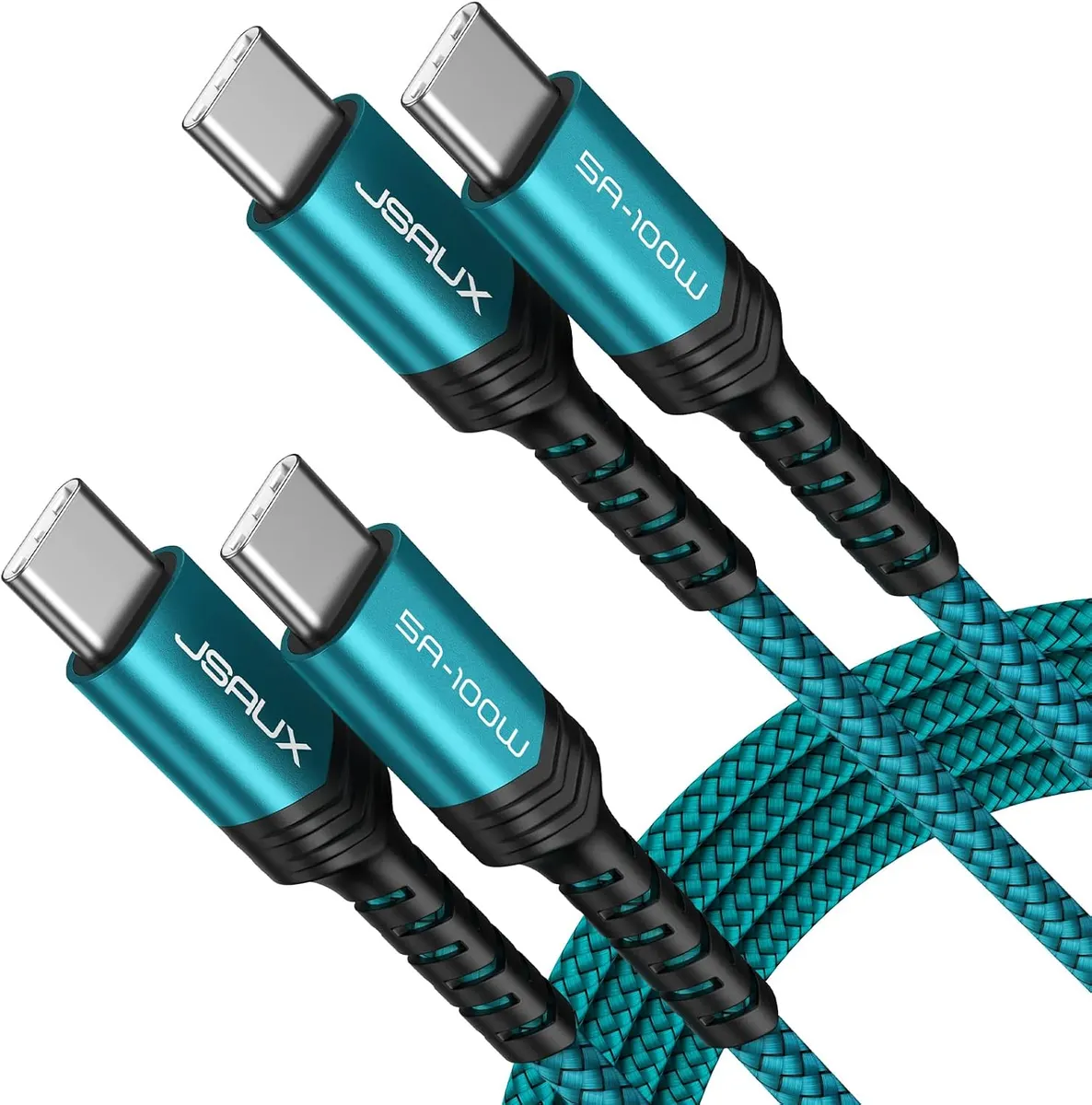 JSAUX Câble USB C vers USB C 100W/5A (Lot de 2, 2m+2m), Câble de Charge Rapide Compatible avec Nintendo…