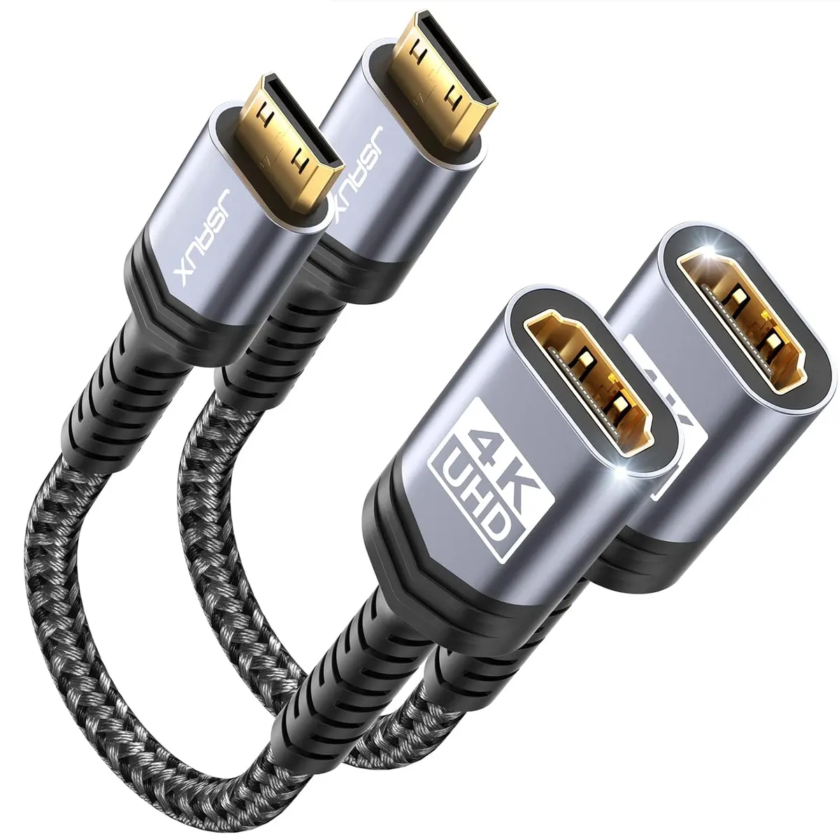 JSAUX Adaptateur Mini HDMI, 【Paquet de 2】 Adaptateur Mini HDMI mâle à HDMI Femme avec 4K@60hz HDR 3D,…