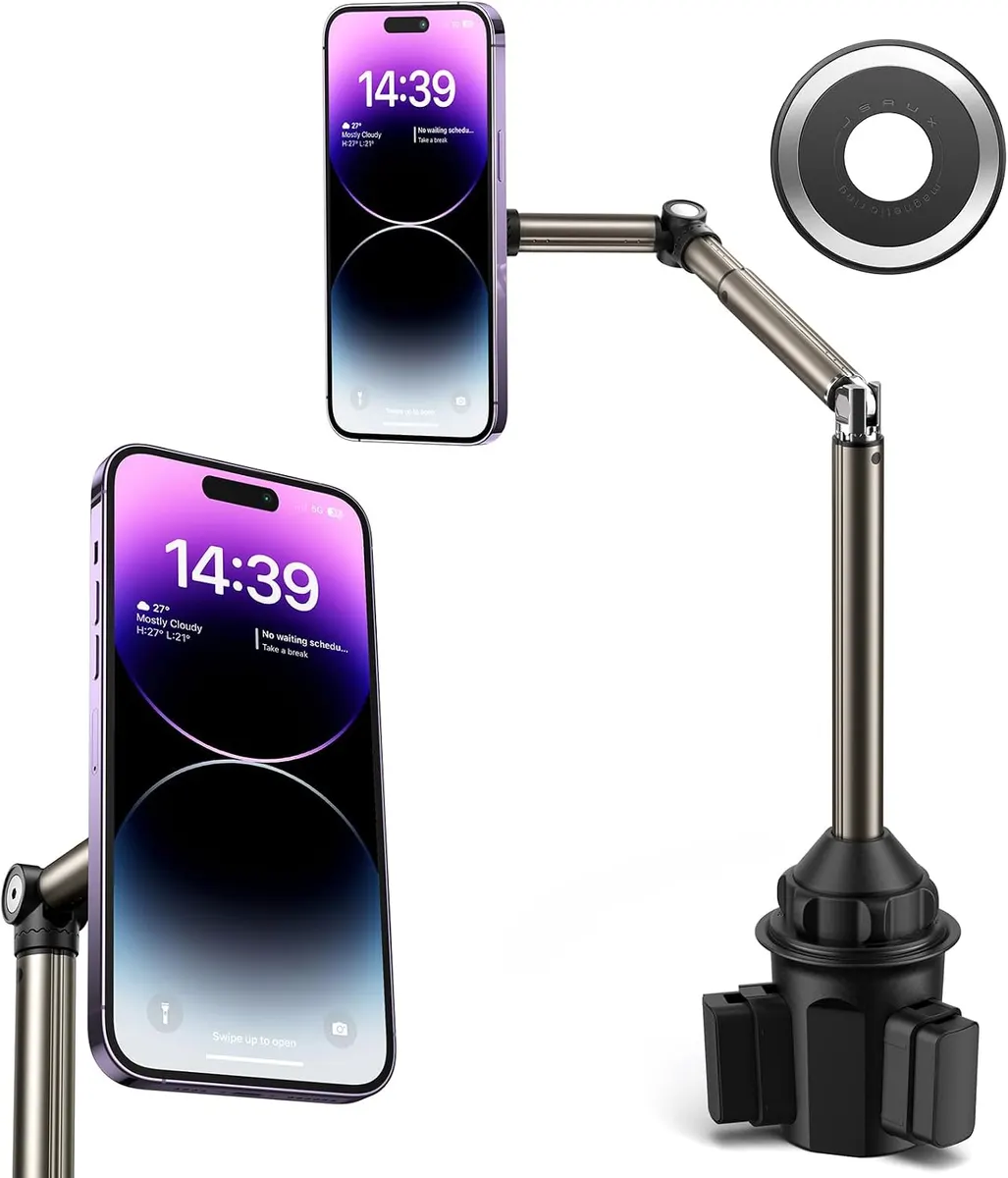 JSAUX Support de Téléphone Magnétique pour Porte-Gobelet de Voiture et Camion avec Long Bras, Support de…