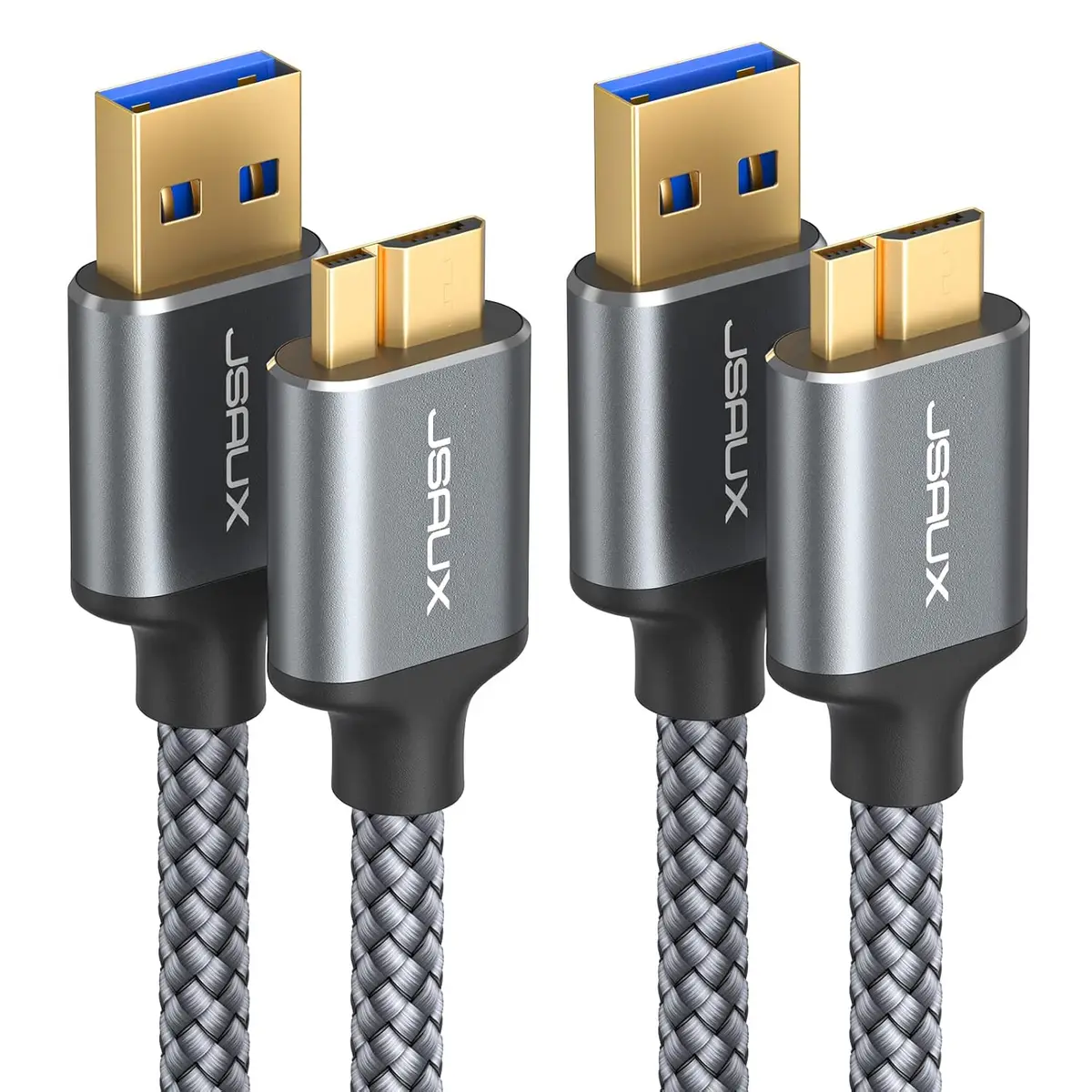 JSAUX [1M+2M，Lot de 2 Disque Dur Compatible avec USB 3.0 Câble USB 3.0 Mâle A vers Micro B Boîtier Disque…
