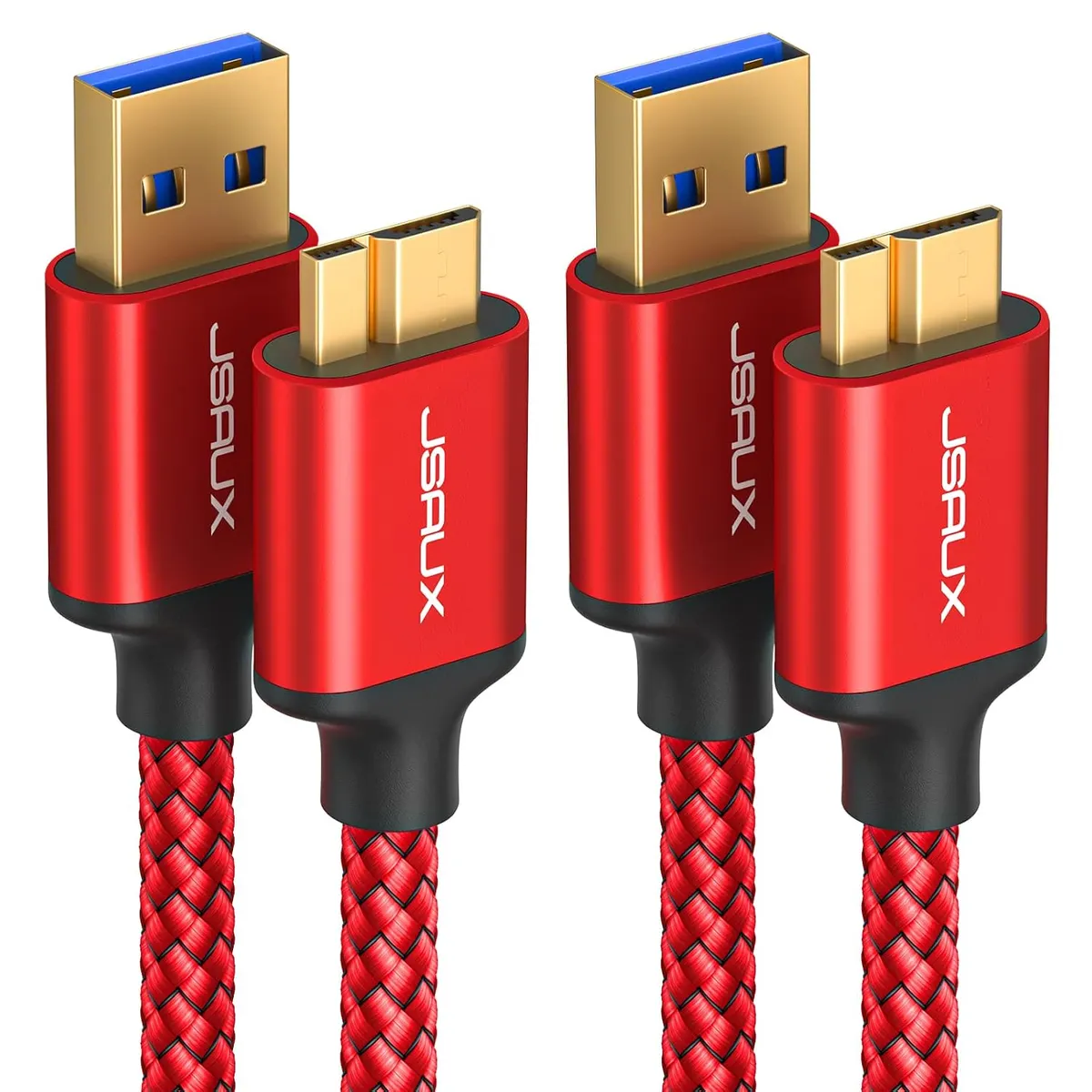 JSAUX [1M+2M，Lot de 2 Disque Dur pour USB 3.0 Câble USB 3.0 Mâle A Compatible avec Micro B Boîtier Disque…