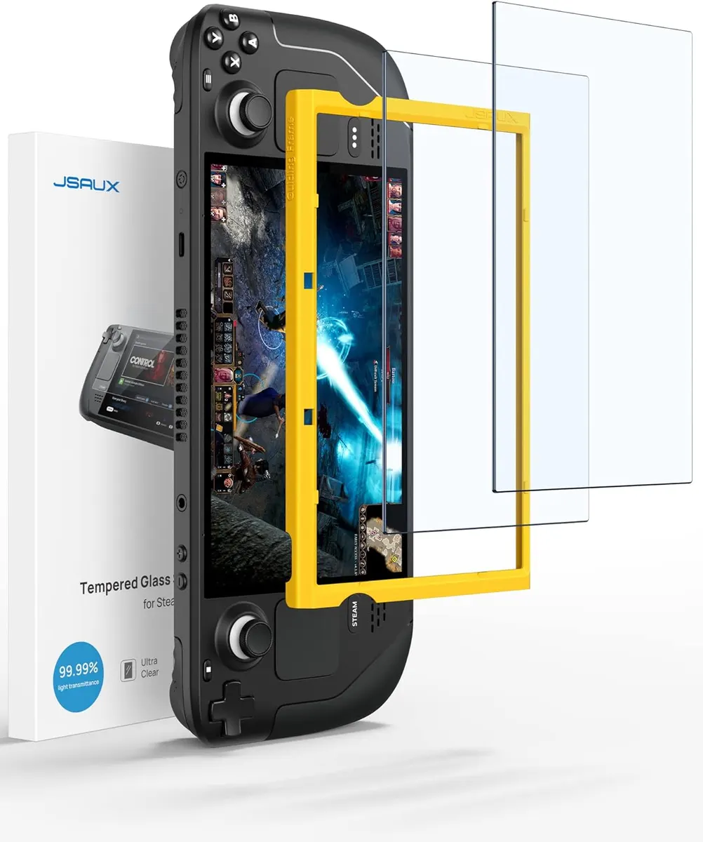 JSAUX Verre Trempé Compatible avec Steam Deck LCD & OLED[Lot de 2], Couverture Intégrale Vitre Protection…