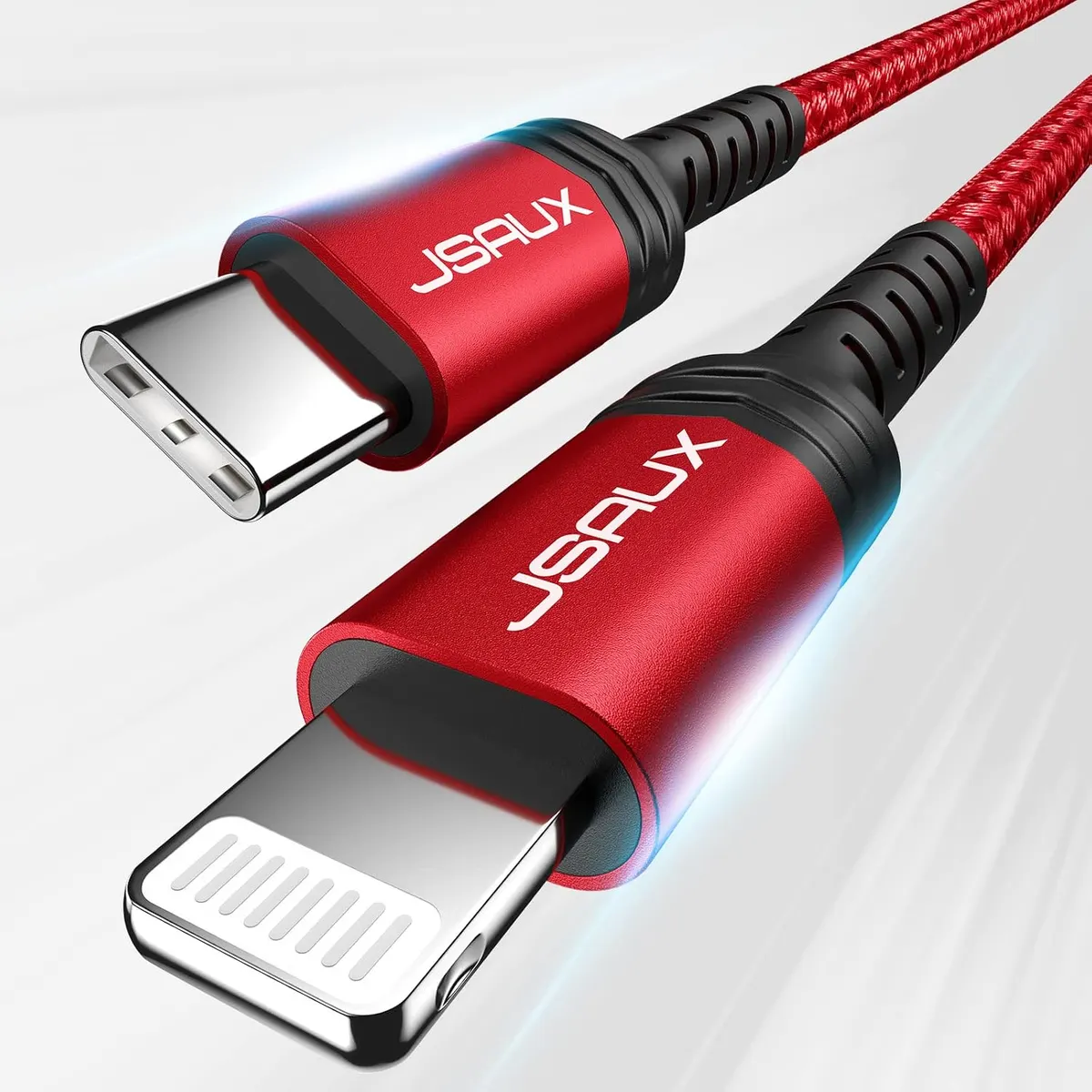 JSAUX Câble USB C to Lightning 1.8m, [certifié Apple MFi] cordon de chargement rapide USB C Compatible avec…