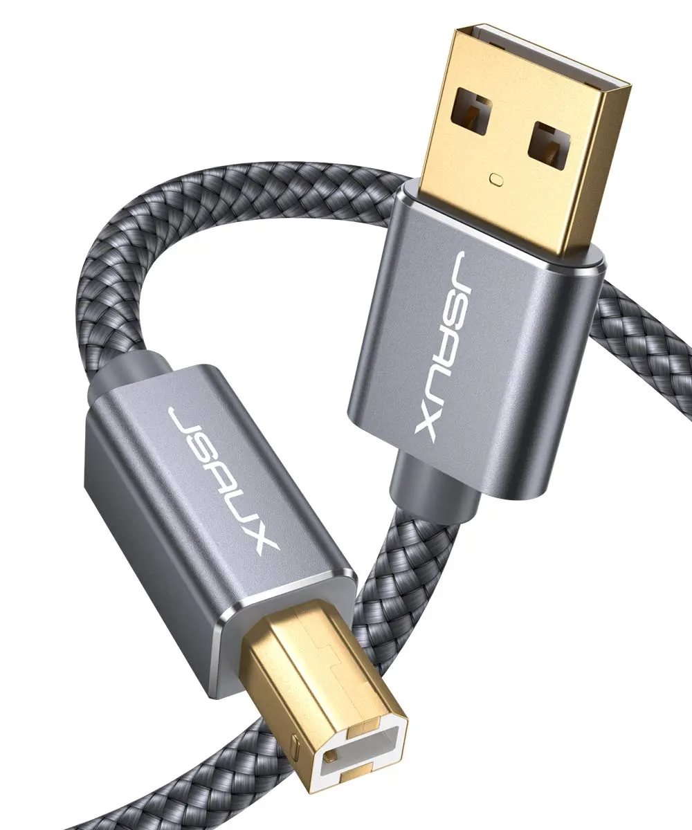 JSAUX Câble d'imprimante 2M, câble USB de type A mâle vers B mâle, câble de scanner haute vitesse…
