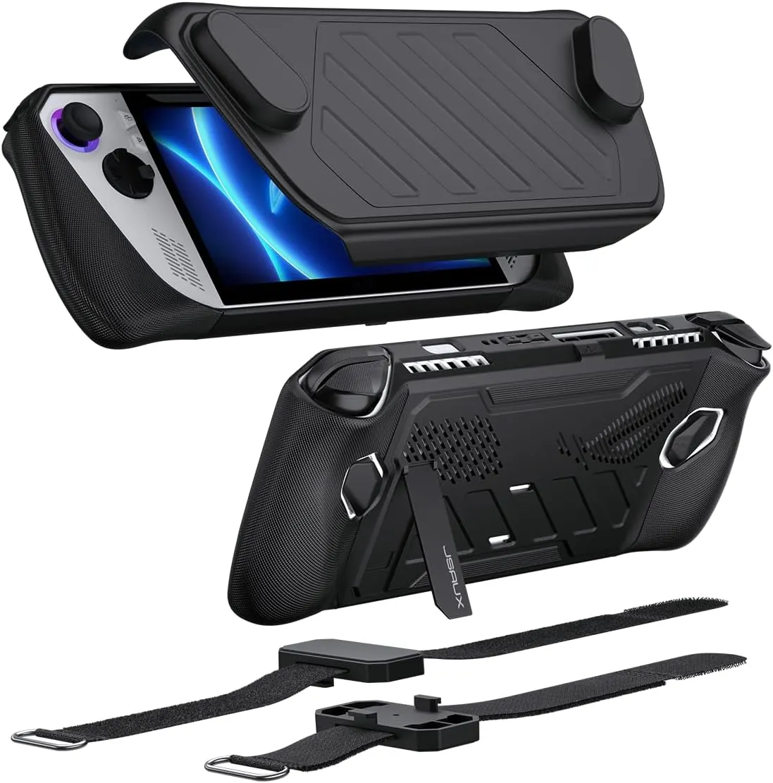 JSAUX ModCase pour ROG Ally avec Coque Avant Amovible, étui de Protection, Support en métal et Sangle,…