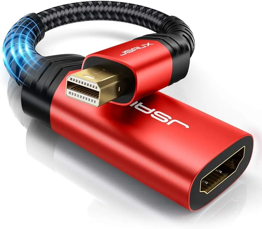 JSAUX Mini DisplayPort HDMI Adaptateur Mini DP/Thunderbolt vers HDMI avec Connecteurs Plaqués Or pour…