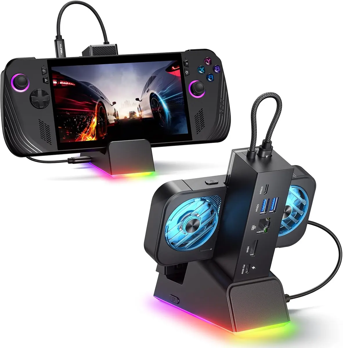 JSAUX Station d'accueil ROG Ally X/ROG Ally/Steam Deck/Legion Go, station d'accueil 7 en 1 pour ROG Ally X…