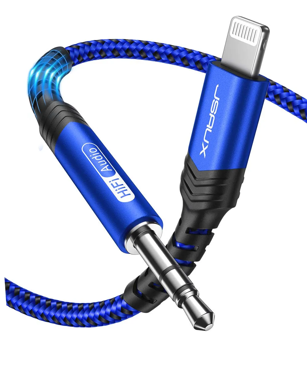 JSAUX Câble AUX pour iPhone Câble audio de voiture 1,8M [Certifié Apple MFi] Lightning vers jack 3,5mm pour…