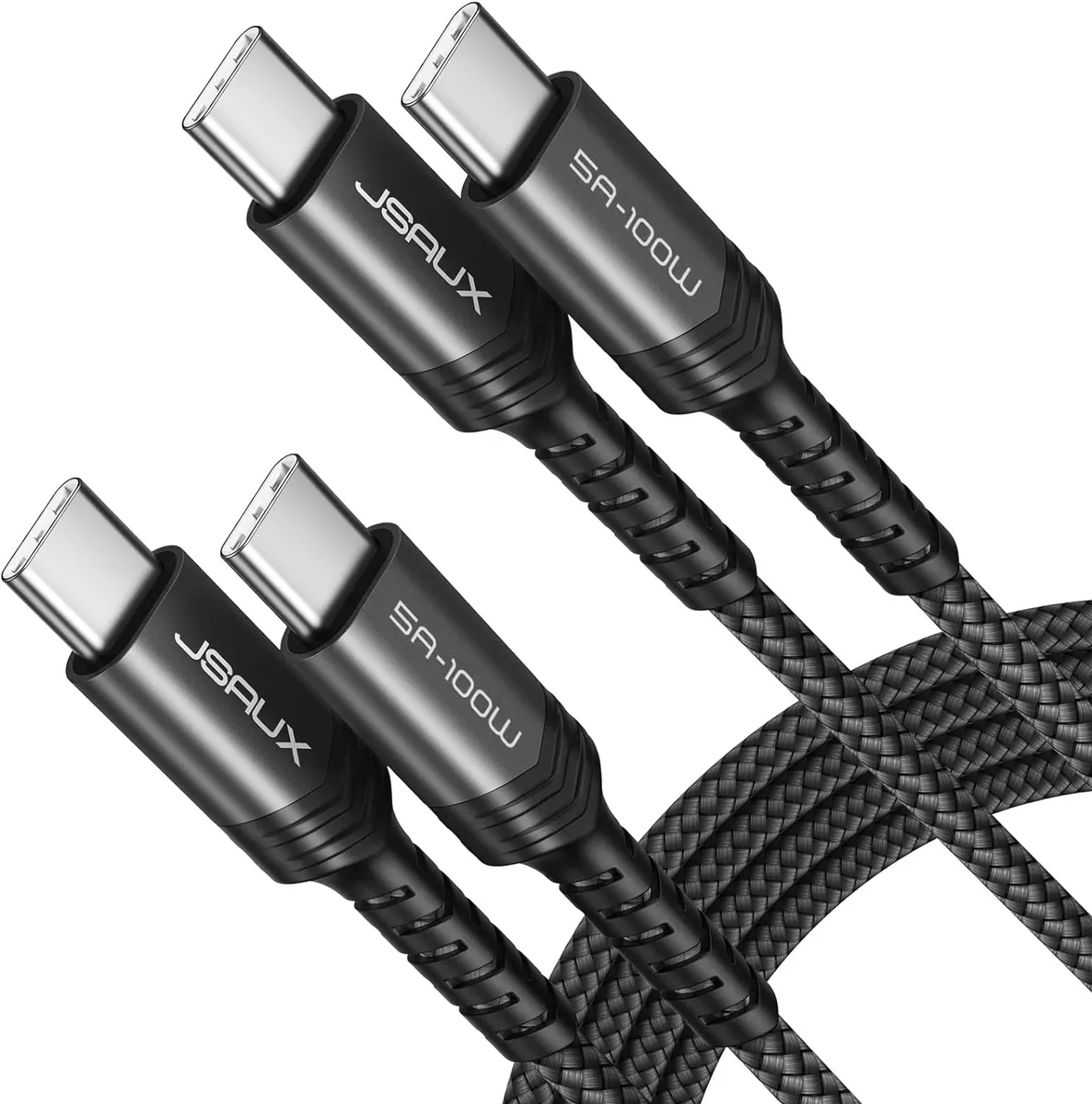 JSAUX Câble USB C vers USB C 100W/5A (Lot de 2, 1m+1m), Câble de Charge Rapide Compatible avec iPhone 17 16…