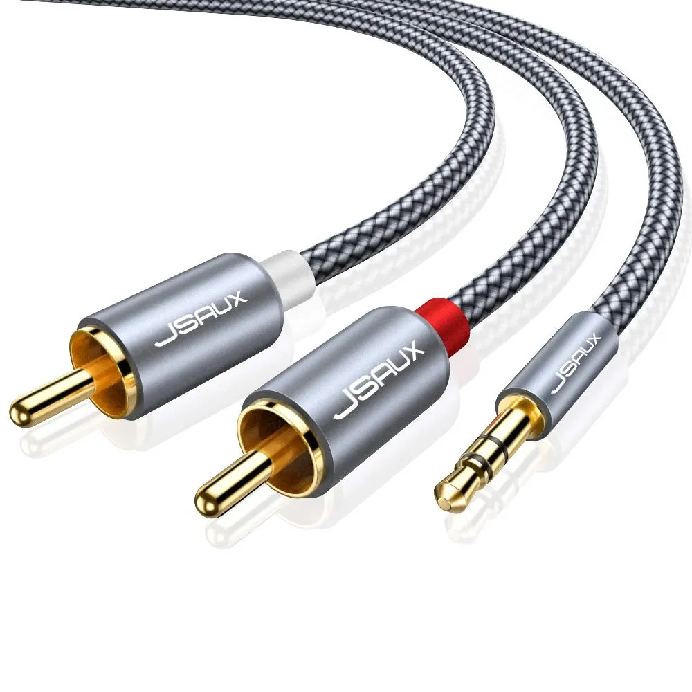 JSAUX Câble RCA 3M, 3.5mm Jack vers 2 RCA Y Splitter Chinch Câble Audio Câble Jack Câble avec Fiche Métal -…