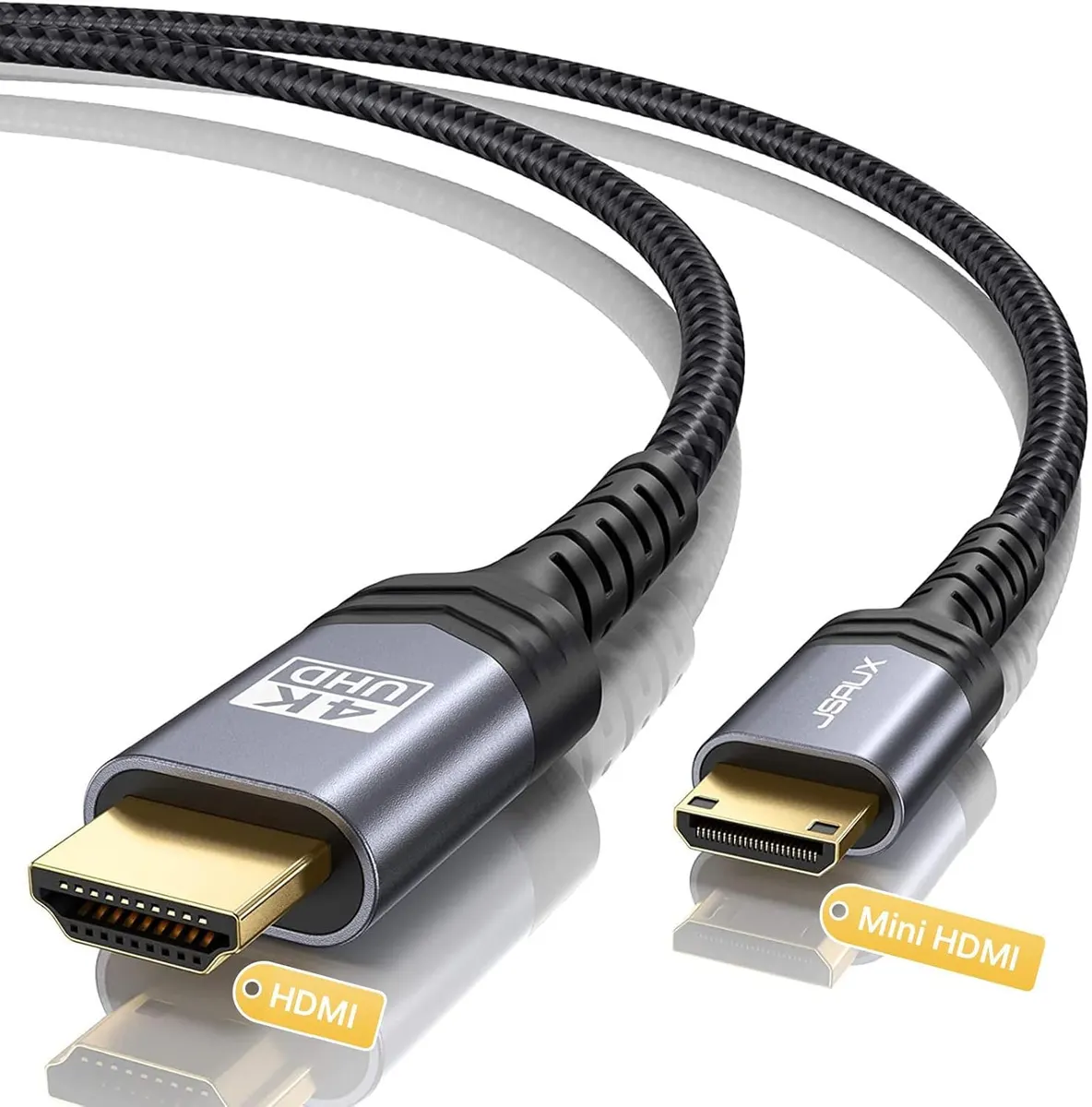 JSAUX Câble Mini HDMI vers HDMI 4.5M, [Mini HDMI] Câble HDMI 2.0 haute vitesse 4K@60 Hz, compatible avec…