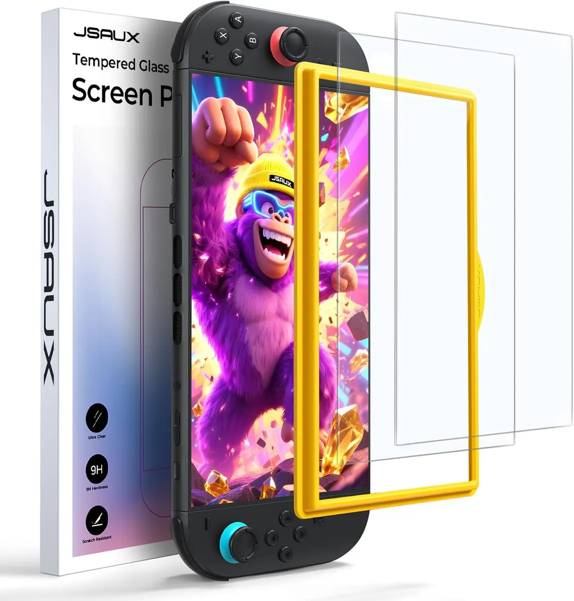 JSAUX Verre Trempé Anti-Reflets Compatible avec Nintendo Switch 2 2025 [Lot de 2], Couverture Intégrale…