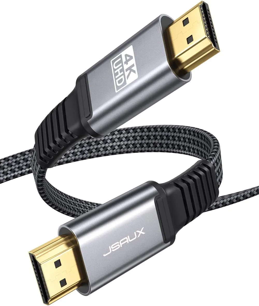 JSAUX Câble HDMI 4K 4m [4K@60Hz, 2.0, 18Gbps] Plat Haute Vitesse 5m en Nylon Tressé - Compatible 3D HDR UHD…
