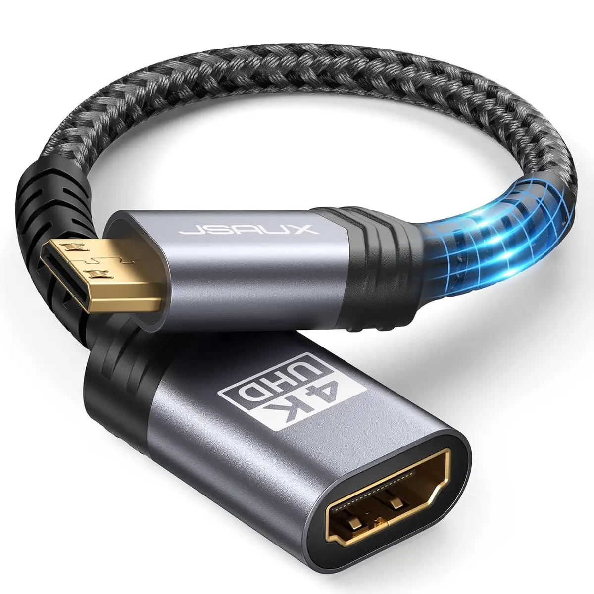 JSAUX Adaptateur Mini HDMI, Adaptateur Mini HDMI mâle à HDMI Femme avec 4K@60hz HDR 3D, Compatible avec…