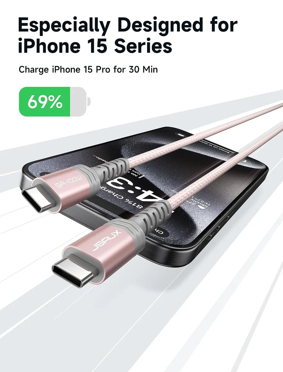 JSAUX Câble USB C vers USB C 100W/5A (Lot de 2 : vue complémentaire 3