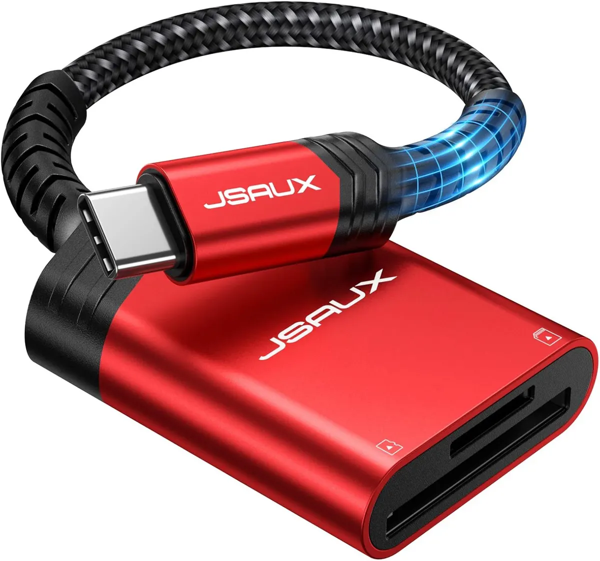 JSAUX Lecteur de Carte USB C (2-en-1) Lecteur/Adaptateur de Carte SD/MicroSD Super Speed ​​​​USB C vers SD…