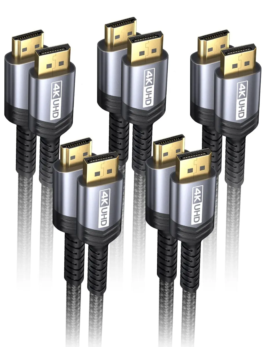 JSAUX Lot de 5 câbles DisplayPort vers HDMI 4K 3 m, 2K @ 120 Hz, 4 K @ 30 Hz Unidirectionnel [plaqué or,…
