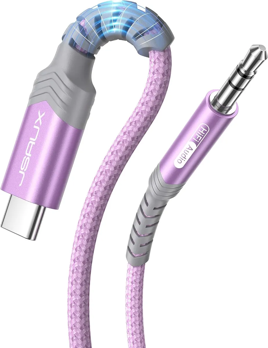 JSAUX Câble USB C vers 3,5mm Jack 1m, Type C vers 3.5mm Mâle Adaptateur Jack Stéréo Voiture auxiliaire…