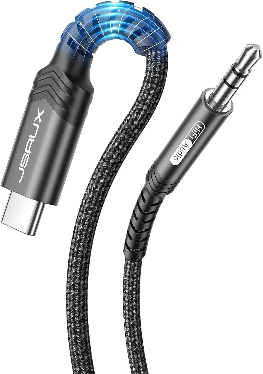 JSAUX Câble USB C vers 3,5mm Jack 50cm, Type C 3,5mm Mâle Adaptateur Jack Stéréo Voiture auxiliaire…