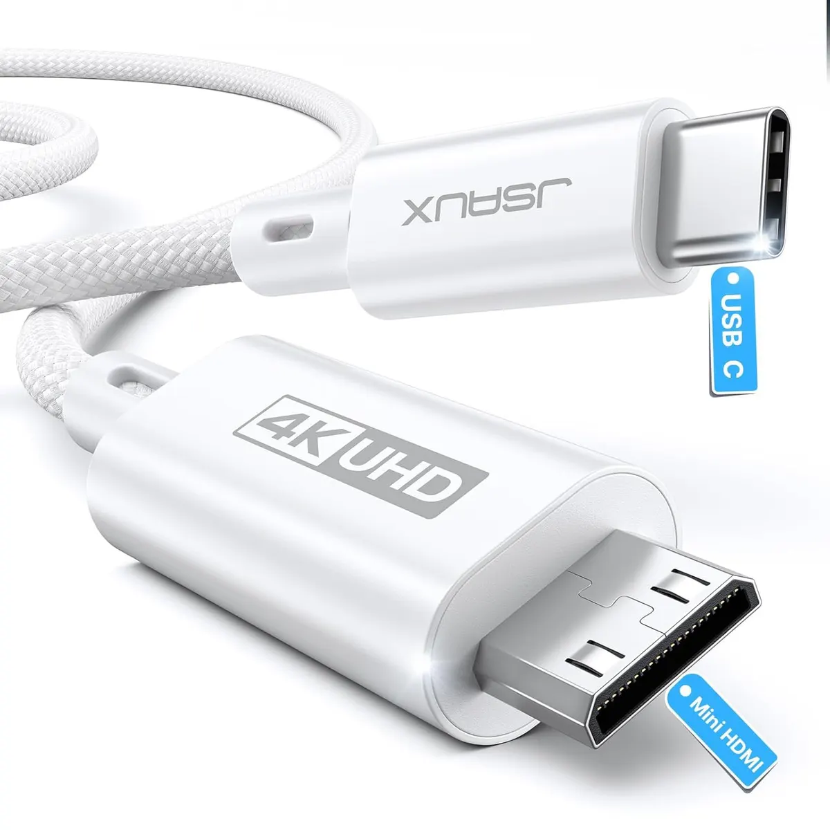 JSAUX Câble USB C vers Mini HDMI 3FT, cordon unidirectionnel haute vitesse 4K Type C vers Mini HDMI…