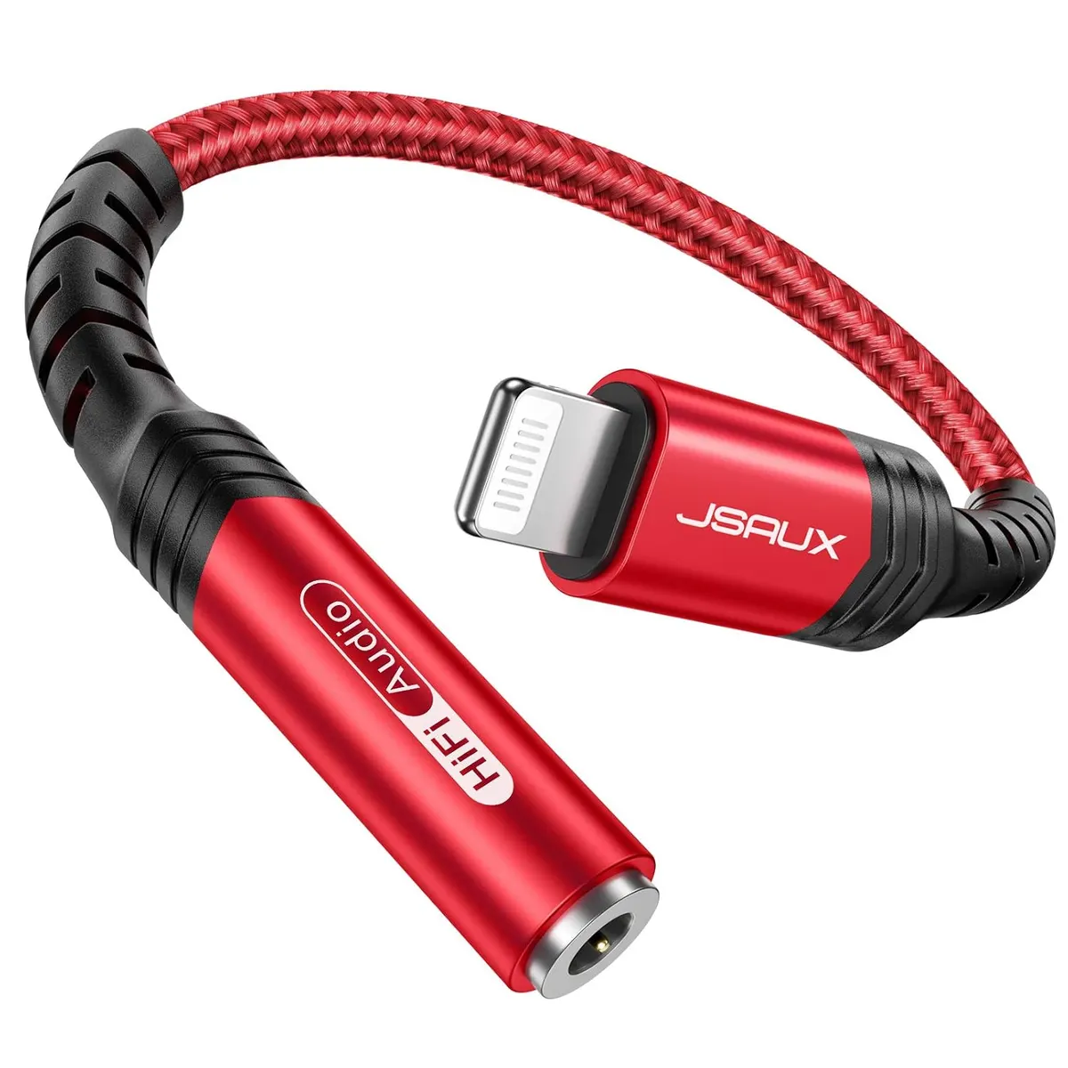JSAUX Adaptateur Lightning vers 3,5 mm pour écouteurs MFI Certification Aux Adaptateur Lightning vers Jack…