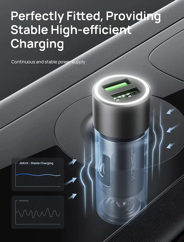 JSAUX Allume Cigare USB : vue complémentaire 2