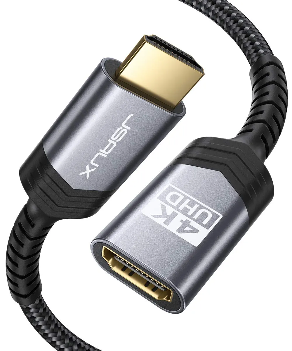JSAUX Rallonge HDMI 2.0 mâle vers femelle 18 Gbps Compatible avec clé TV, PS4, PS3, 4K UHD, Full HD, 3D,…